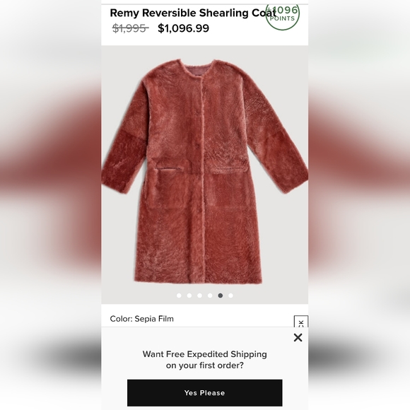 UGG Remy Reversible Shearling Coat. Retail Price$1'995  Color:sephia film. - Picture 13 of 15